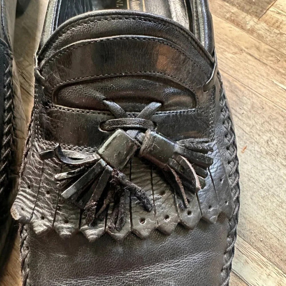 Johnson &  Murphy Domani leather loafer style dress shoes Made in Italy size 10M - Picture 3 of 9